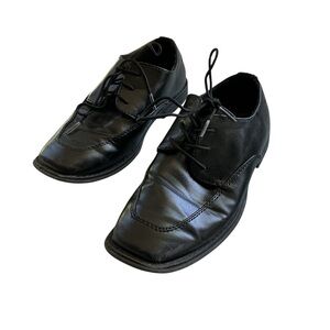 Sonoma Youth Boy's Alexander Lace Up Comfort Dress Shoes Black Size 1 Church